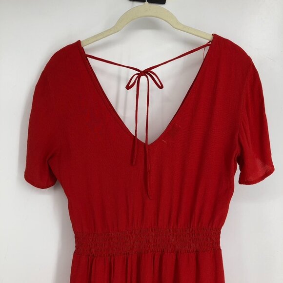 Gentle Fawn red scoop neck smocked waist short sleeve a-line mini dress size 2 - Picture 12 of 16